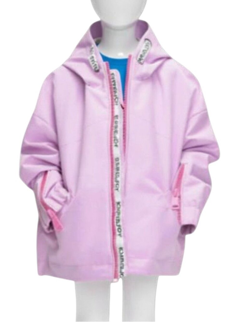 KhrisJoy Kids Girls Pink Full-Zip Oversized Windbreaker Jacket Size 12